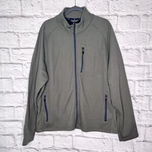 Tailor vintage men’s grey full zip thermal knit fleece coat new with tag size XL
